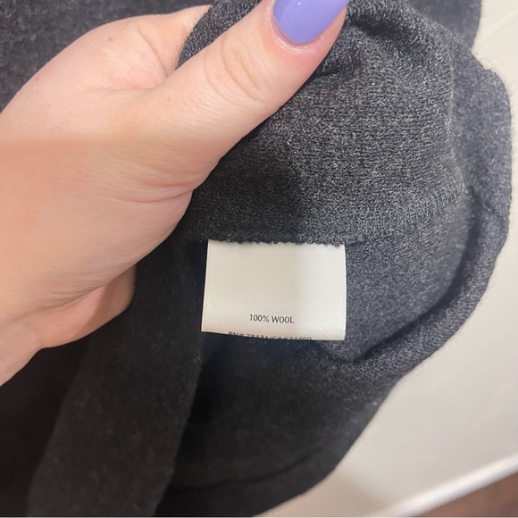 Eileen Fisher charcoal 100% wool sleeveless fitted mini dress (size PP/ 2/4) - Picture 4 of 6